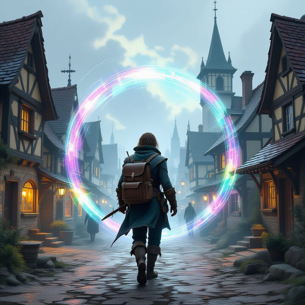 Time Traveler Enters Medieval Village Through Portal