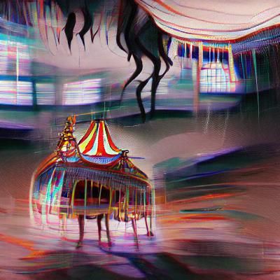 Eerie Haunted Carousel at Night