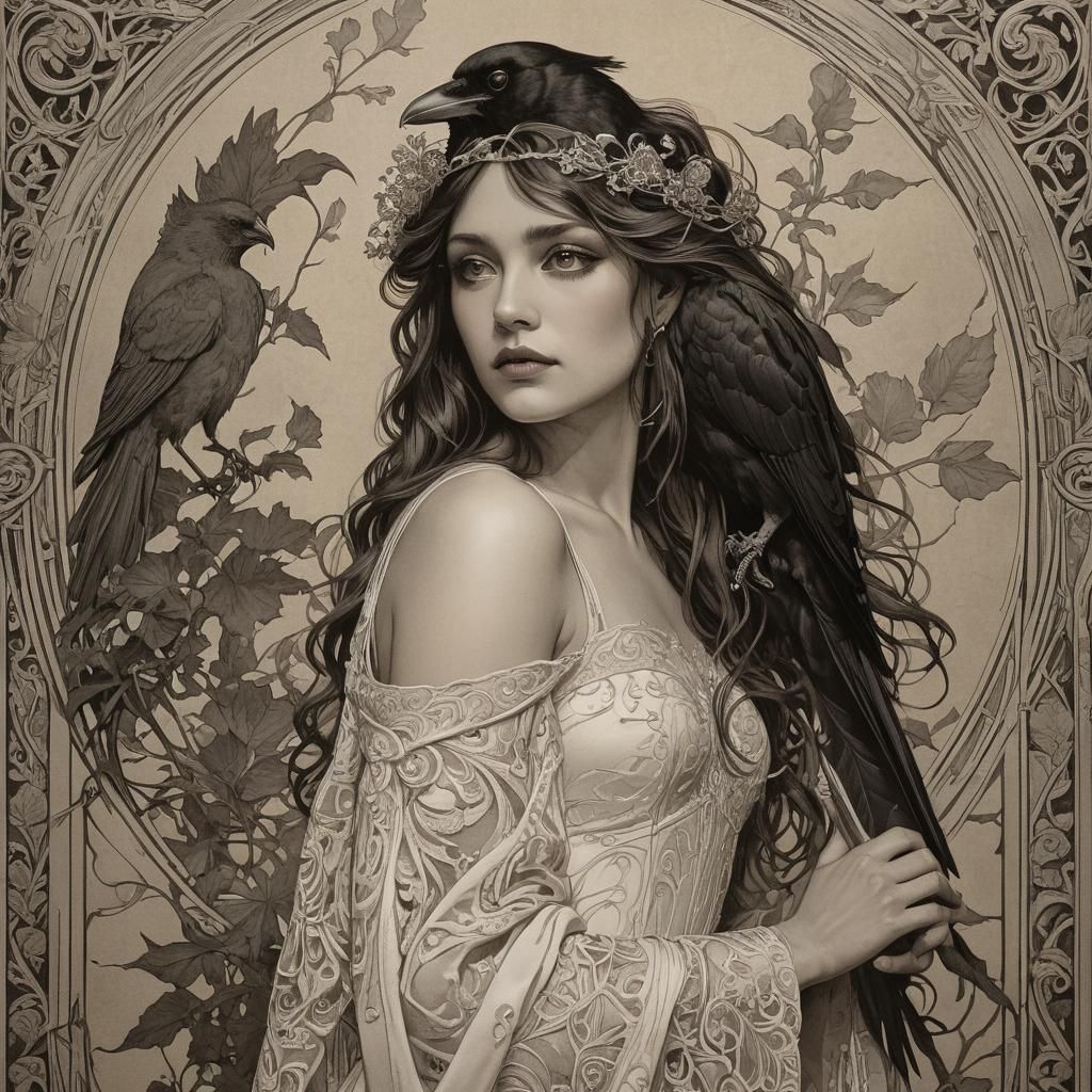 Melancholy Bride: A Gothic Art Nouveau Elegy
