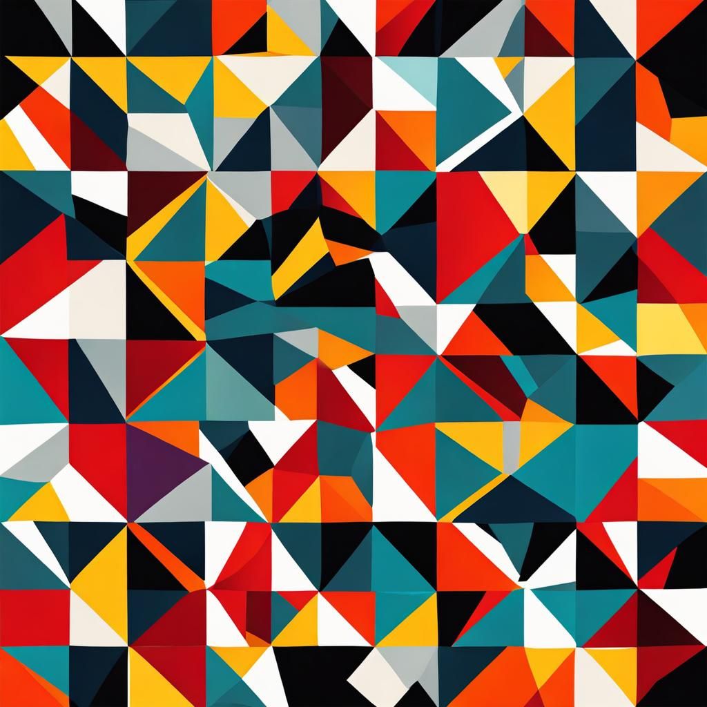 Abstract Modern Quilt Design in Complementary Colors