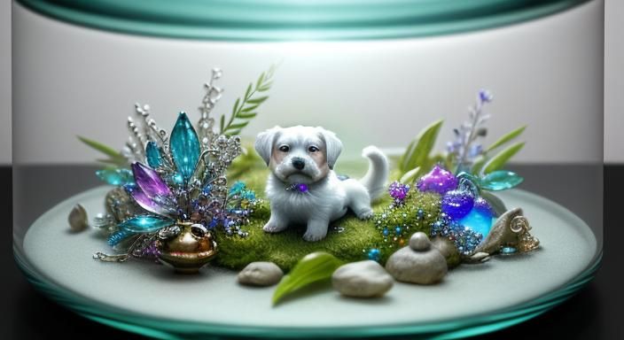 Glowing Jewels Puppy: Macro Dreamscape
