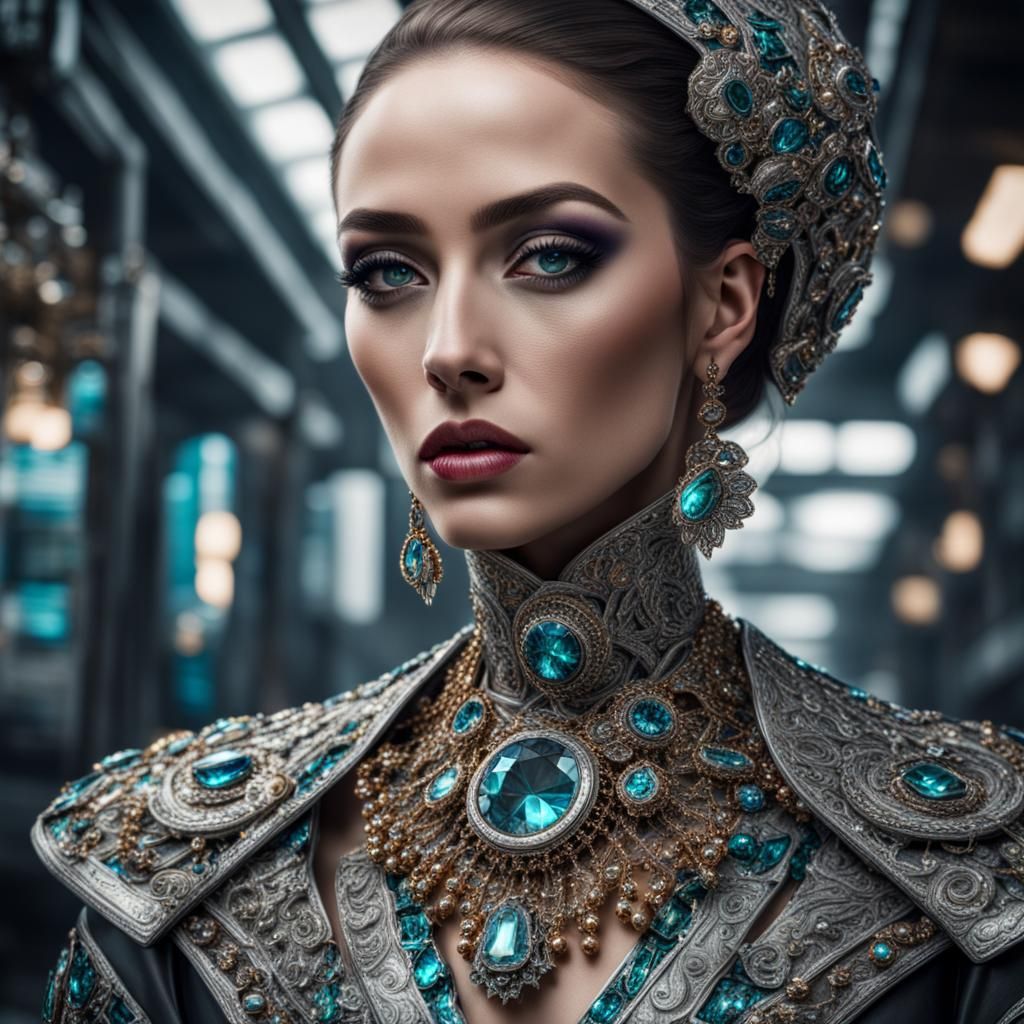 Futuristic Finery: A Hyperrealistic Close-Up