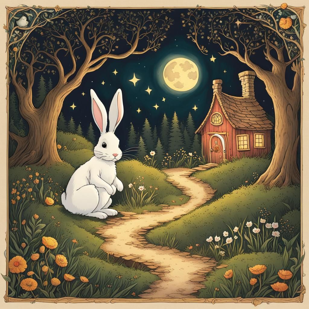Anime Bunny's Moonlit Magic Map Adventure