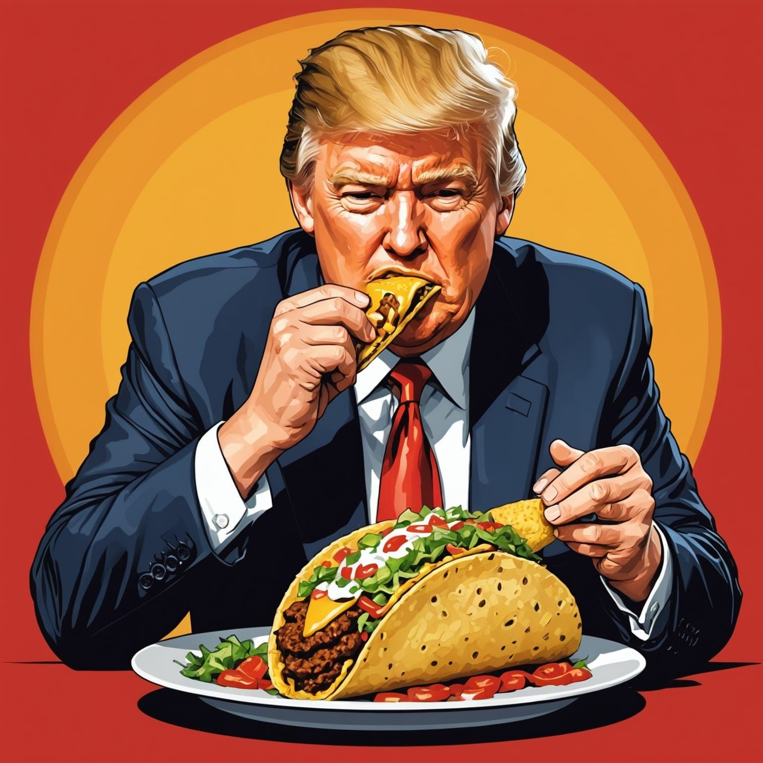 Donald Trump Eats a Giant Taco