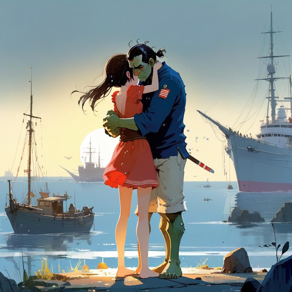 Warrior Princess and Troll Sailor: Anime Style Goodbye