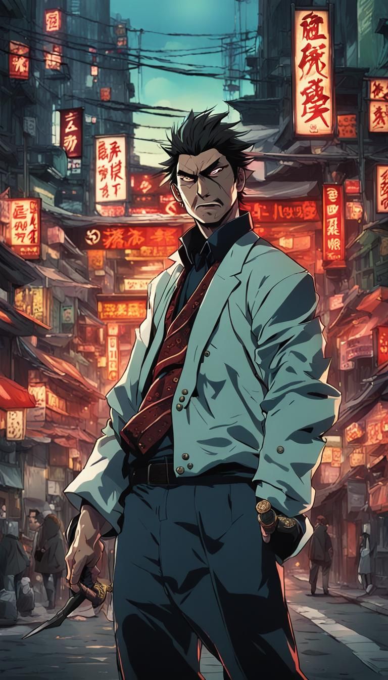 Yakuza Chase: Manga Scan in Studio Trigger Style