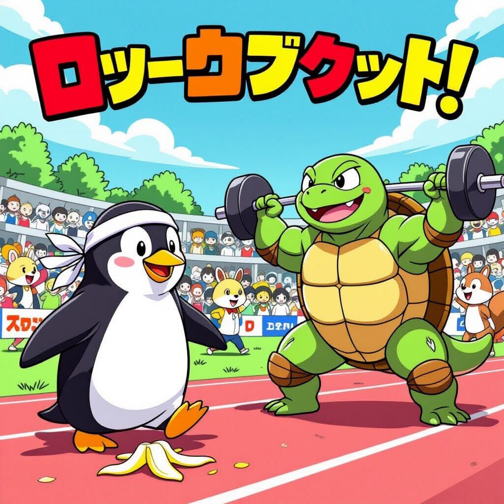 Animals Compete in Chaotic Sports Tournament, in Anime Style