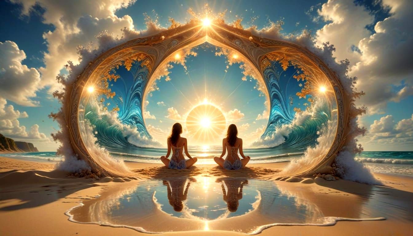 Portal to Another World on a Sunlit Beach