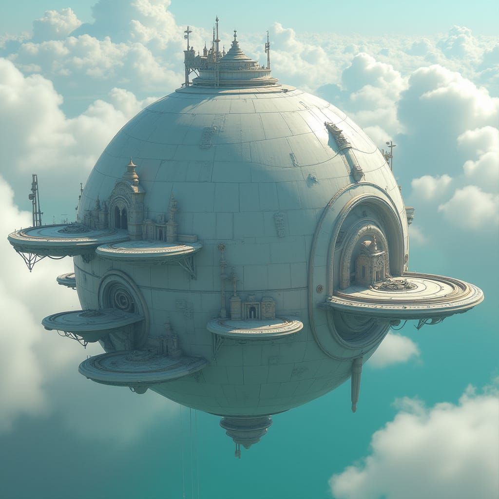 Citadel in the Clouds: Photorealistic Space Station