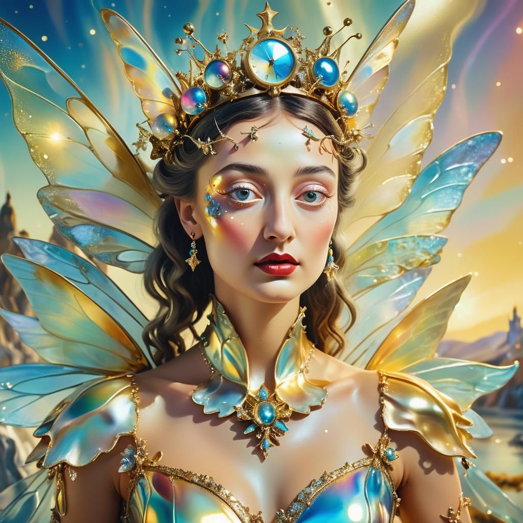 Christmas Fairy in Dreamlike Surrealist Portrait