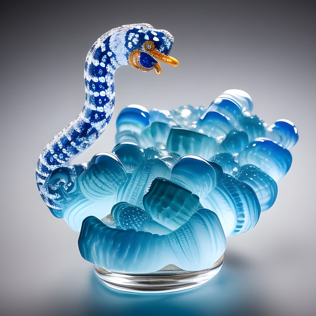 Glass Cobra Figurine on Fluorite, Sharp Focus