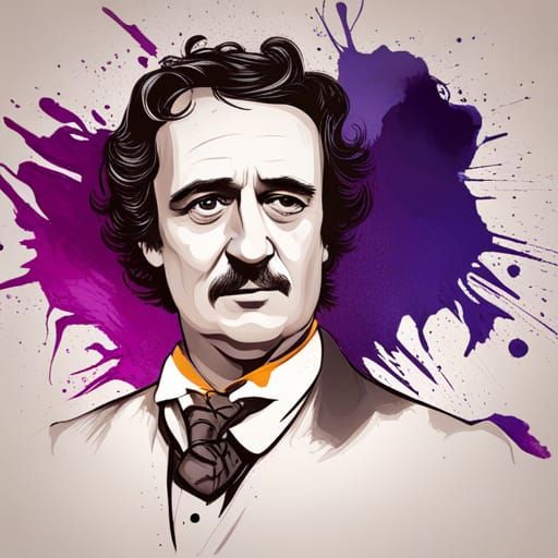 Edgar Allan Poe: Modern Splash Art Portrait