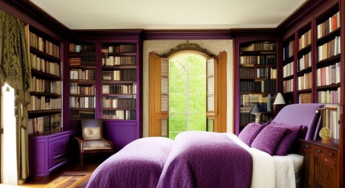 Opulent Elizabethan Bedroom with Aurora Display