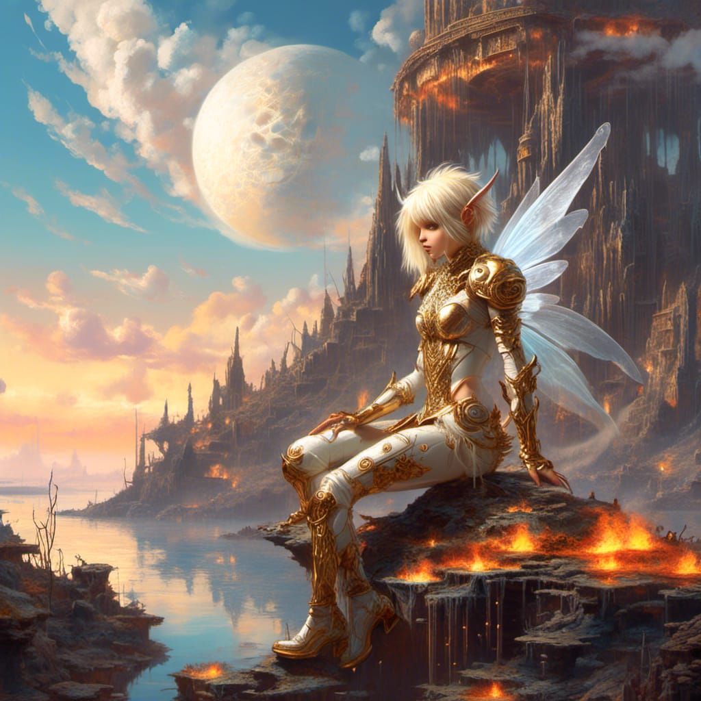 Cyber Pixie Warrior on Floating Island