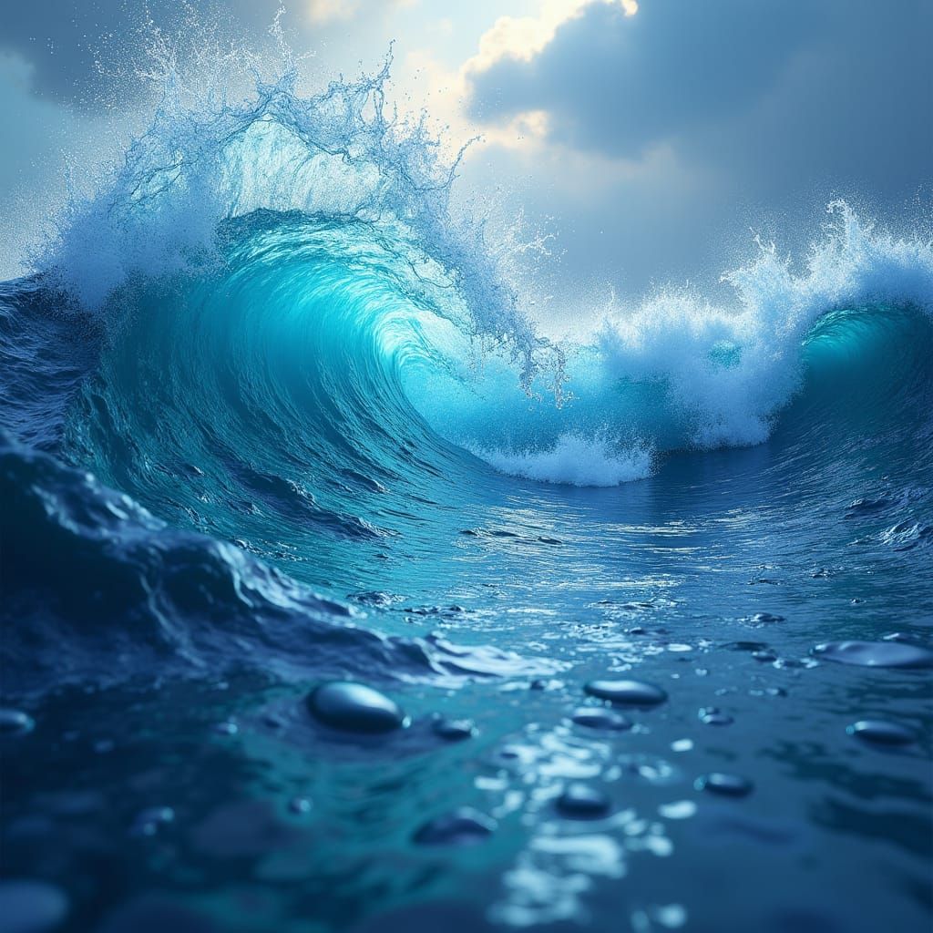 Dynamic Water Depiction with Iridescent Hues