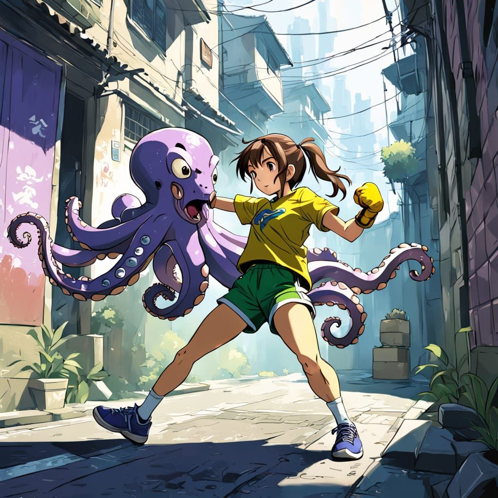 Octopus vs Kangaroo Boxing Match