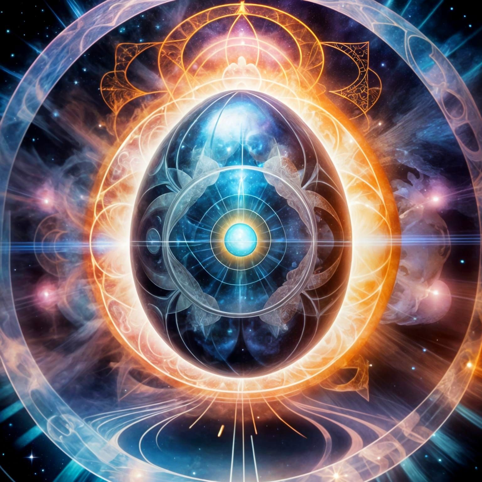 Ethereal Portal to the Akashic Records in Cosmic Sci Fi Art