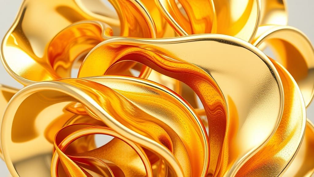 Golden Elegance in Abstract Sculpture