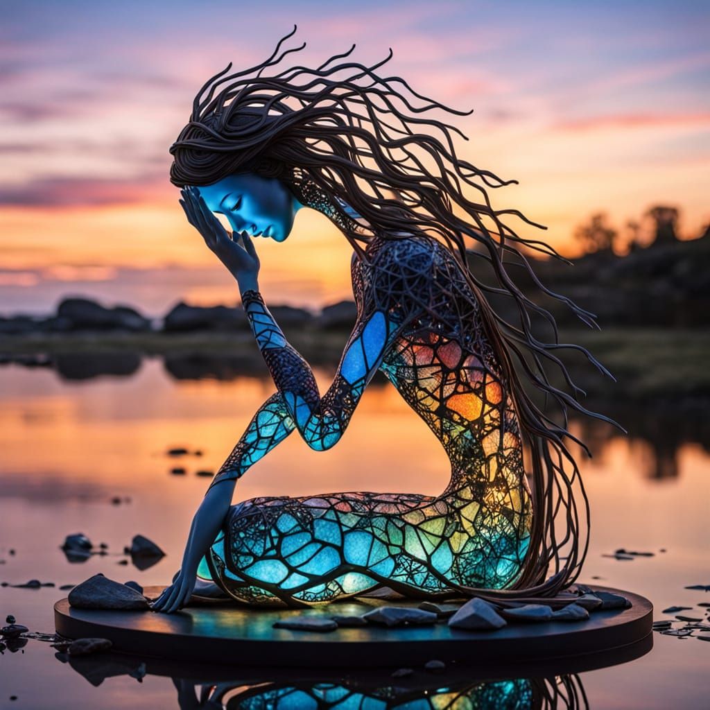 Surreal Fragmented Sculpture in Whimsical Bio Art Style