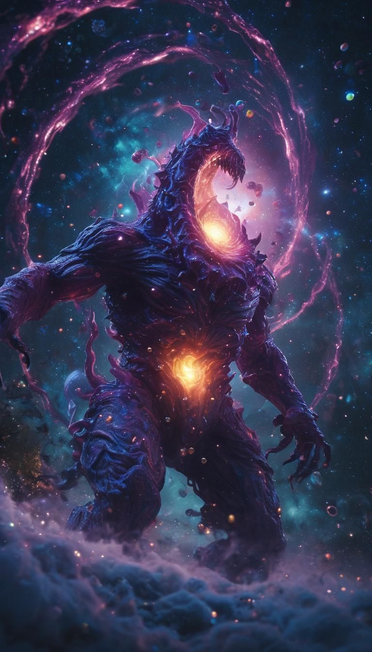 Cosmic Monster Emerges in Swirling Vortex