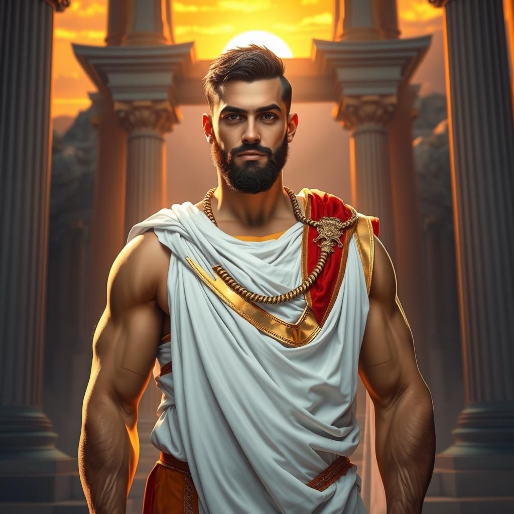 Classical Greek Man in High-Fantasy Style