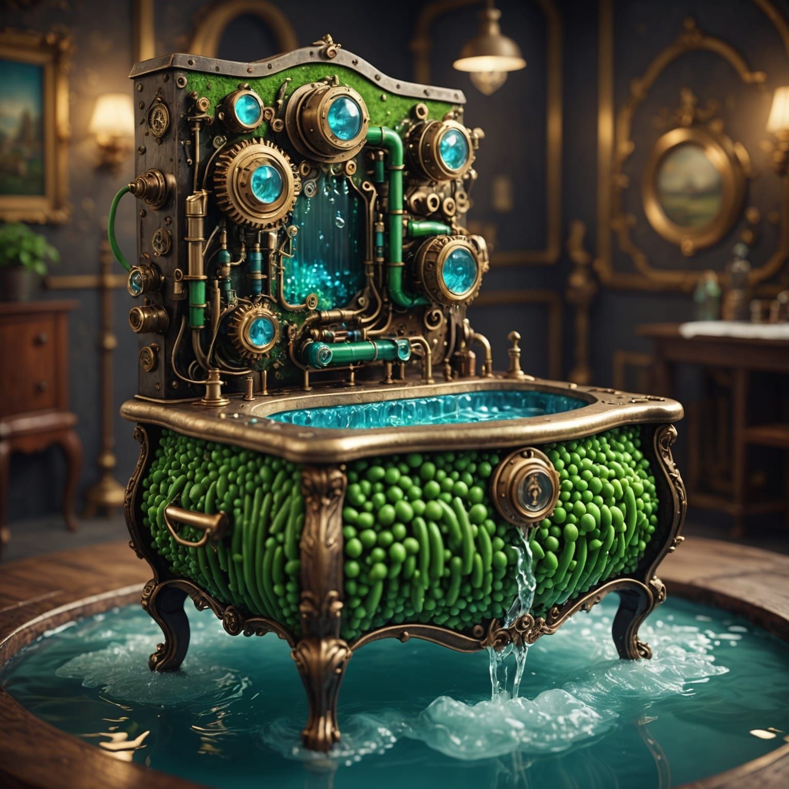 Steampunk Organic Motherboard Commode in 3D