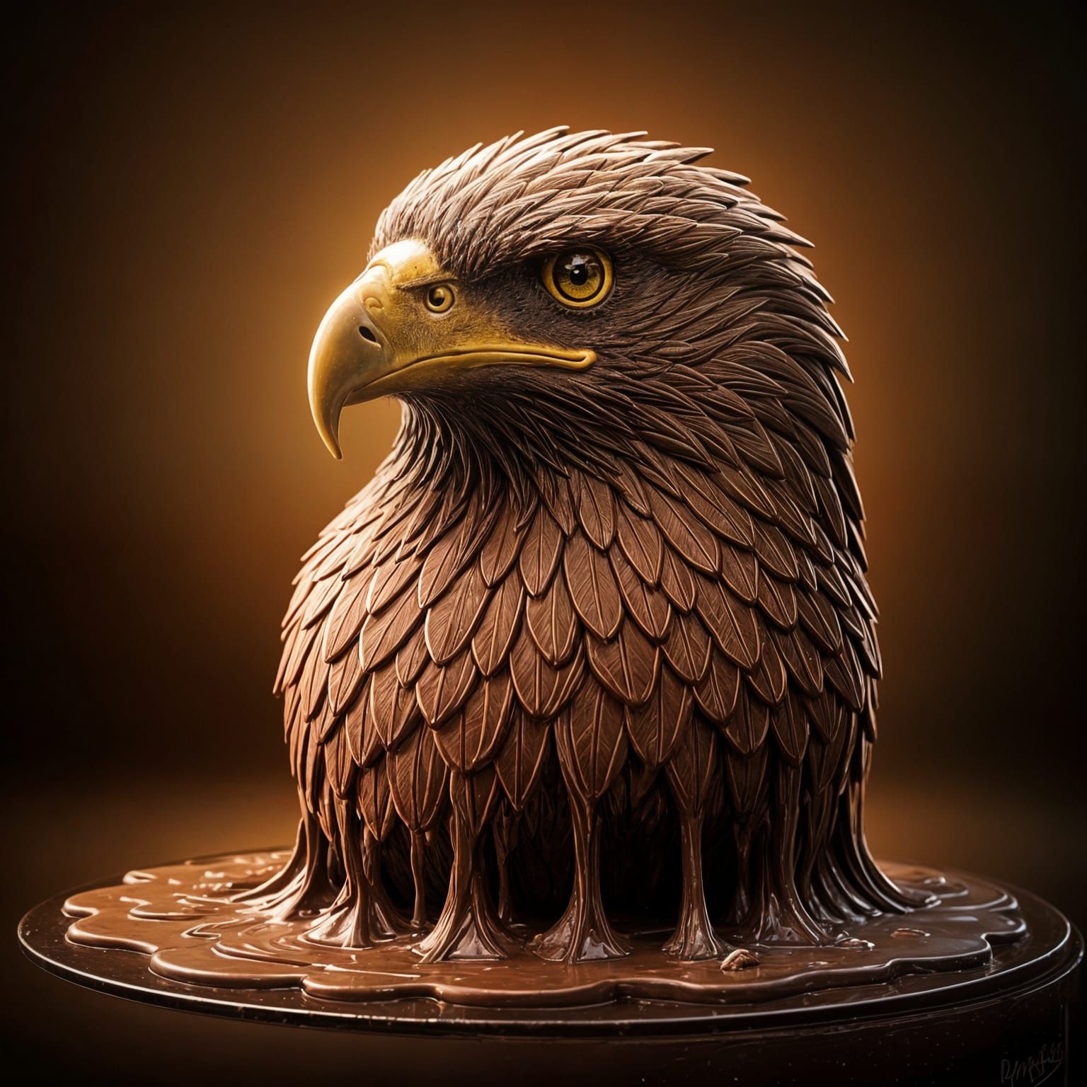 Melting Chocolate Eagle Sculpture