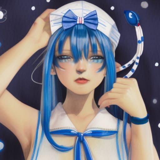 Girl in Sailor Outfit Portrait with Intricate Details