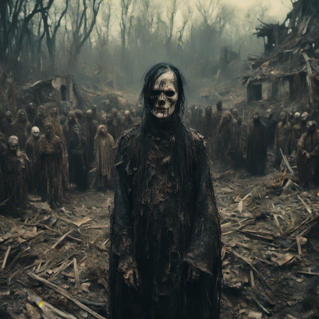 Macabre Chinese Grim Reaper at Funeral