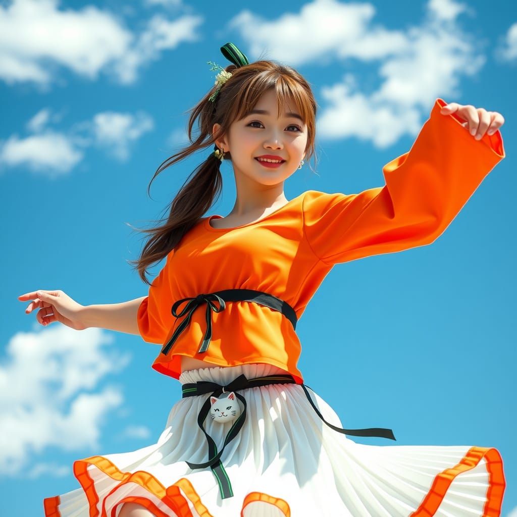 Vibrant Anime Girl Radiates Joy in Cinematic Still