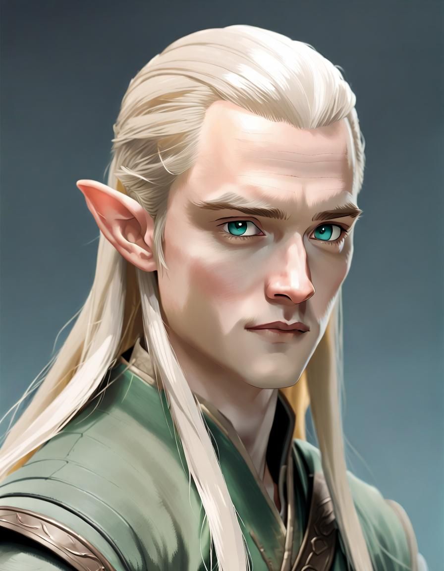 Legolas Portrait in 3D Anime Style