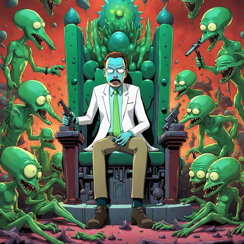 Alien King's Horror Throne Room in 3D