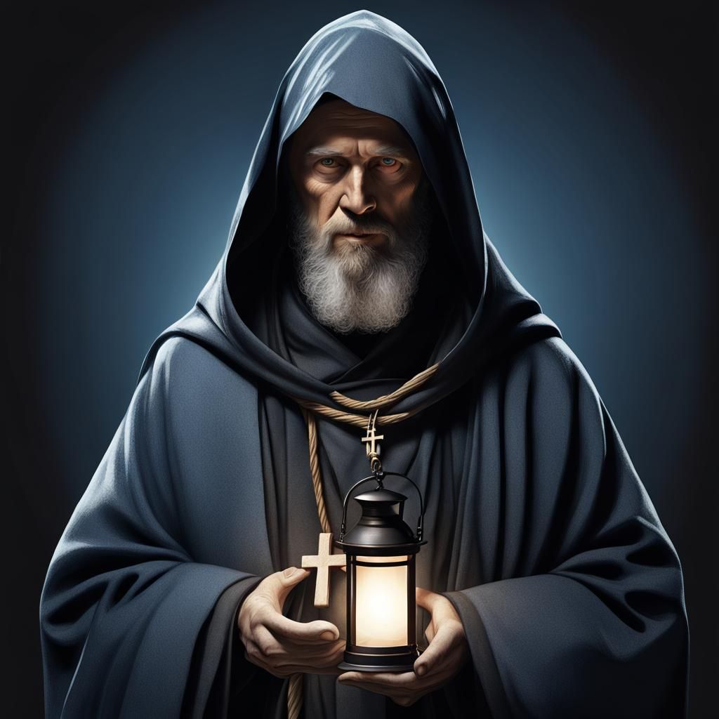 An AI-generated image reveals a hooded Christian monk, appro...