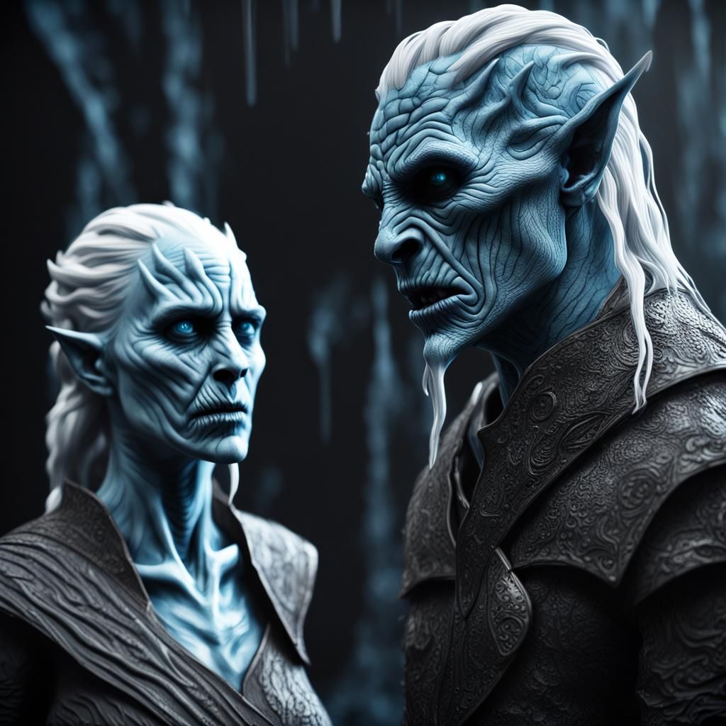 White Walkers in Film Noir Style, Digital Rendering