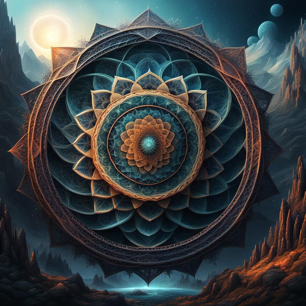 Abstract Sacred Geometry Digital Matte Painting