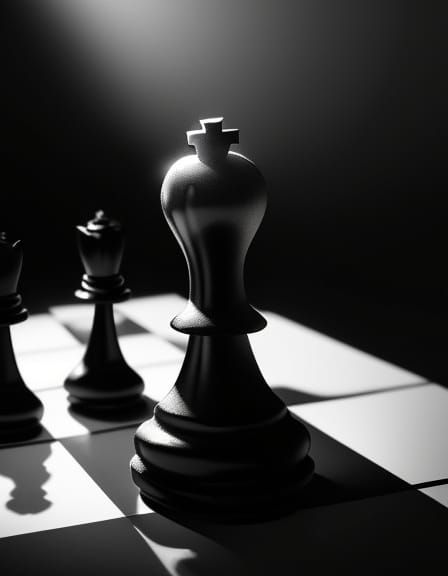 Film Noir Chess Piece Close-Up