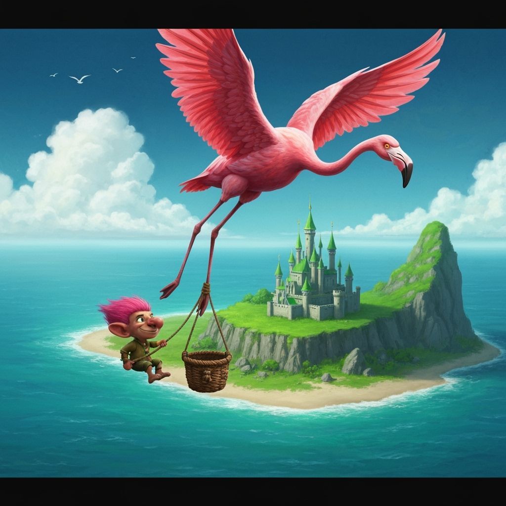 Troll's Flamingo Ride to Emerald Isle