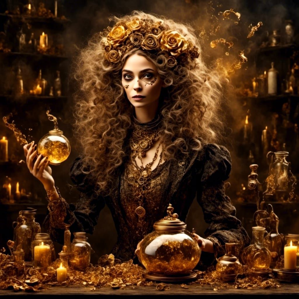 Steampunk Spiritualist in Wasteland Apothecary