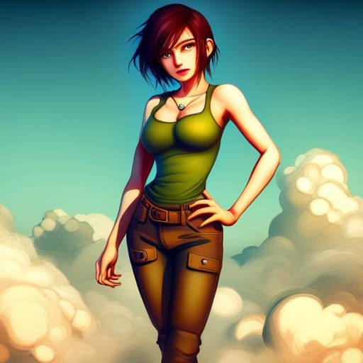 Tough Anime Woman in 3D Digital Art