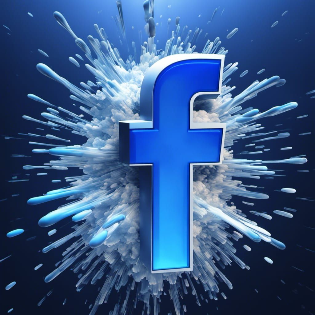 Facebook Logo as Surrealist Splash Art