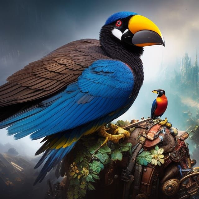 Detailed Tucano Portrait in Dreamy 3D Style