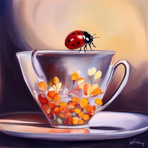 Ladybugs' Tea Party: A Maximalist Art Fusion