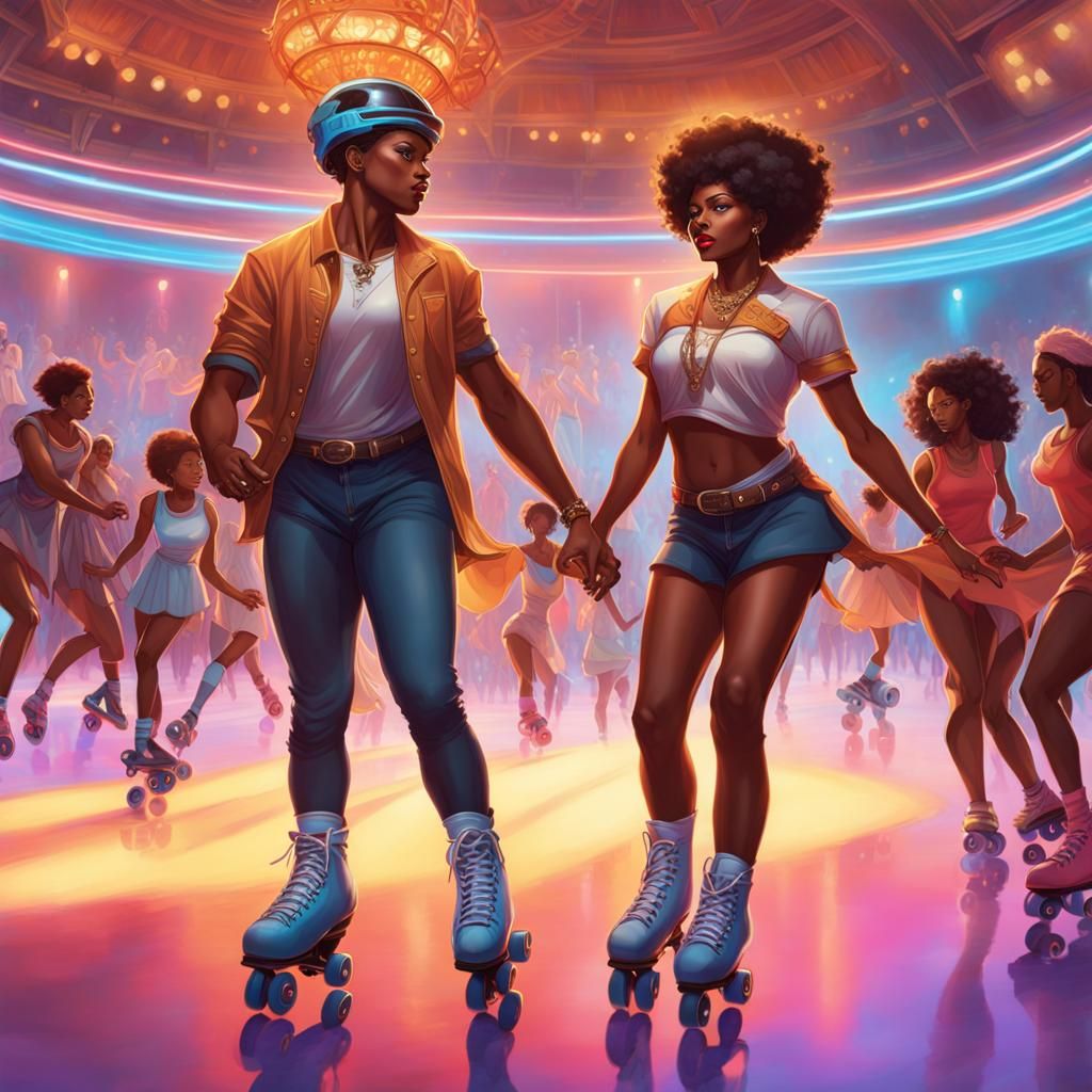 Vibrant Roller Skating Rink Scene in 4k