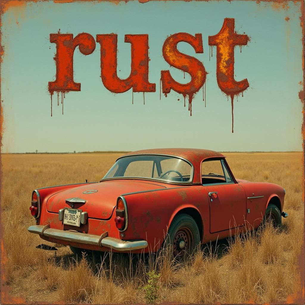 Rusted Barchetta in Field: Progressive Rock Album Art