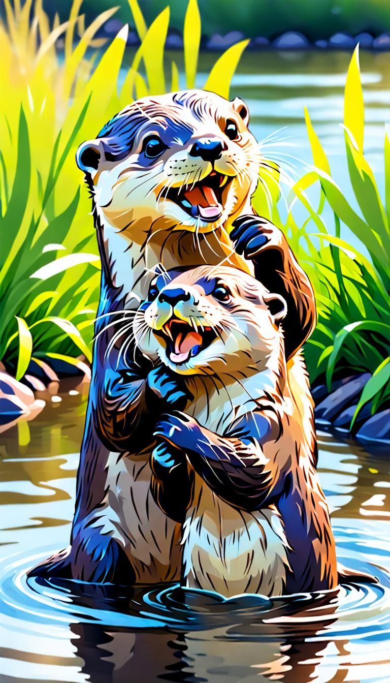 Happy River Otters