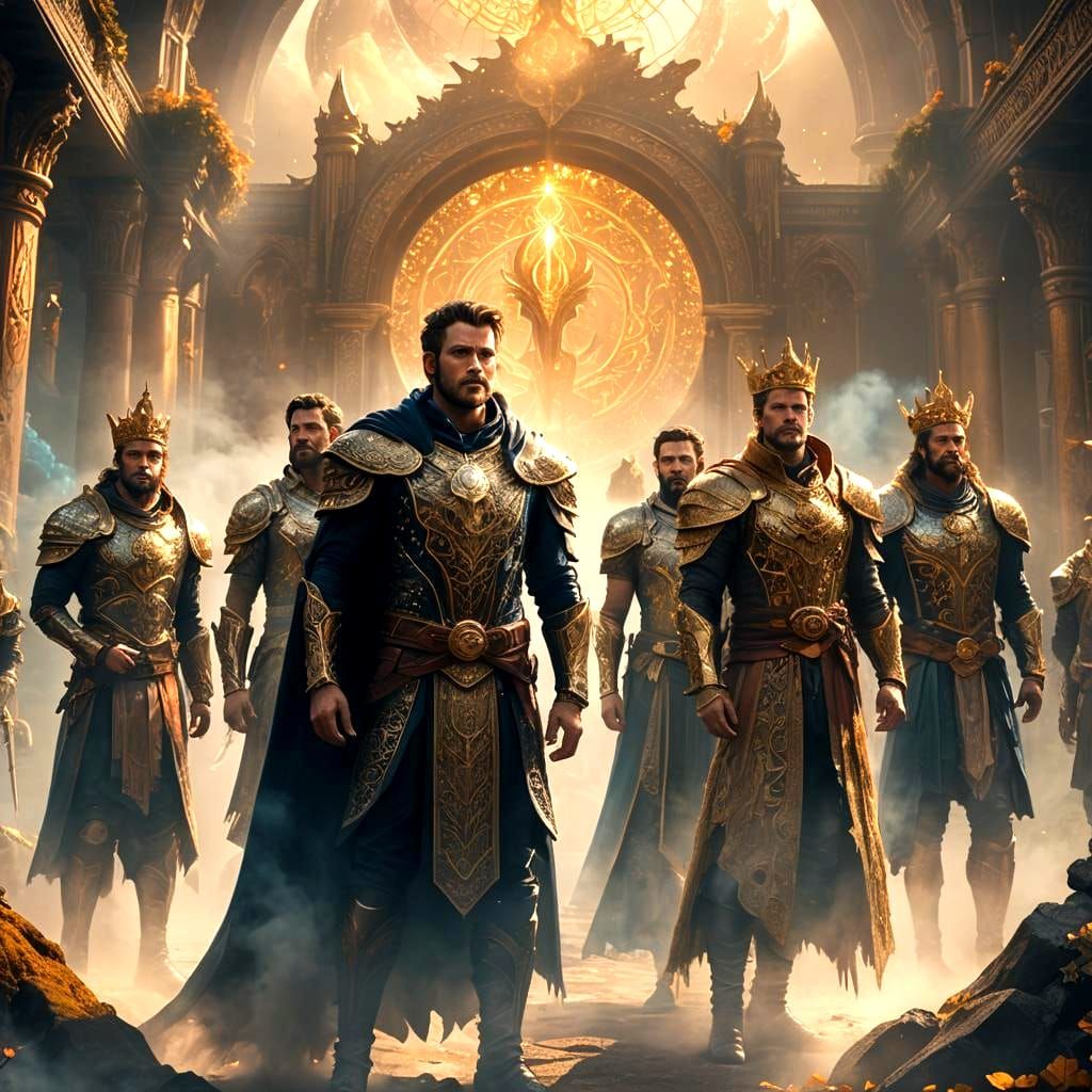 Stunning Man: Detailed Matte Painting in Deep Color