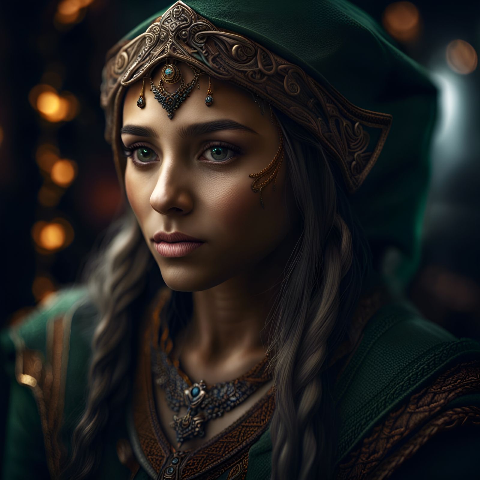 Hyperrealistic Portrait of a She Elf