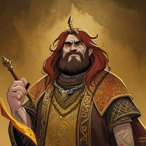 Fantasy Dwarven Noble in Vibrant Watercolour