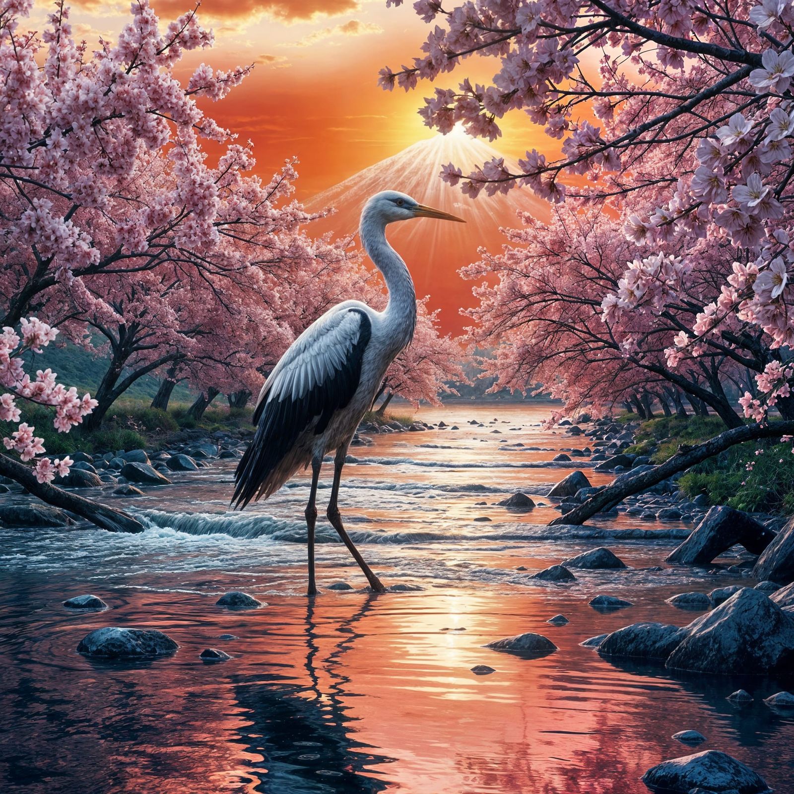 Heron Purple & Orange