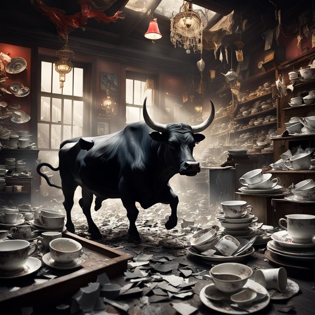Black Bull Wreaks Havoc in China Shop